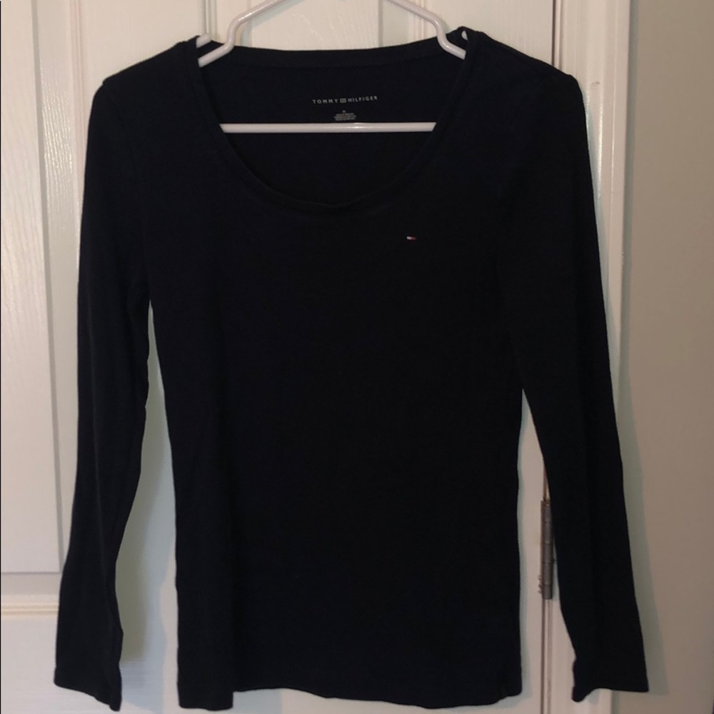 Navy Blue Long Sleeve Tommy Hilfiger Shirt